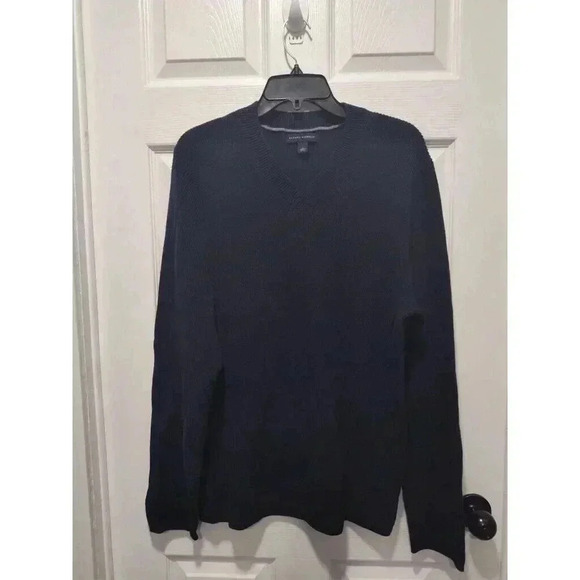 Banana Republic Men’s Navy‎ Blue Wool Blend Sweater Knit Business Size LARGE - Picture 1 of 8
